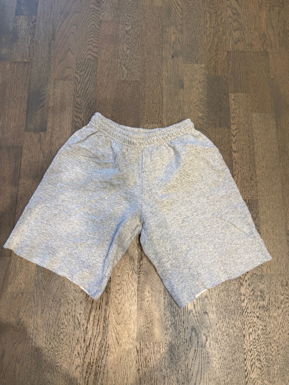 Grey Cotton Jersey Lounge Shorts Elastic Waist Casual Athletic Shorts